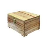 Chinese Tan Brown Rectangular Camphor Wood Storage Box Chest GB043S