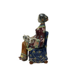 Chinese Porcelain Qing Style Dressing Holding Cat Lady Figure GB052S
