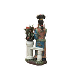 Chinese Porcelain Qing Style Dressing Red Flower Lady Figure GB054S