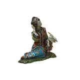 Chinese Porcelain Qing Style Dressing White Crane Lady Figure GB056S