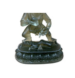 4" Gray Crystal Glass Tibetan Fortune Single Deity Zambala Figure GB061S