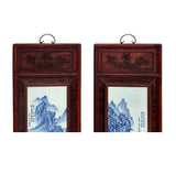 Set 4 Chinese Blue White Landscape Porcelain Painting Wall Panels GB076S