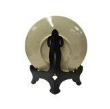 9.5" Handmade Porcelain Charger Plate Golden Flower Graphic GB080S