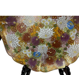 9.75" Handmade Porcelain Charger Plate Golden Flower Graphic GB081S