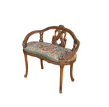 Vintage Neoclassical Swan Accent Cushion Seat Bench Side Chair GB109S