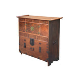 Oriental Brown Brass Hardware Drawers Accent Storage Cabinet GB115S