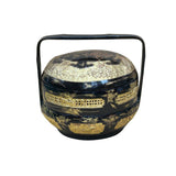 Vintage Oriental Black Golden Graphic Stack Wedding Basket Display GB131S