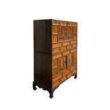 Oriental Korean Style Brown Hardware Drawers Accent Storage Cabinet GB161S