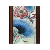 Vintage Chinese Wood Frame Porcelain Egret Lotus Wall Plaque Panel GB170S