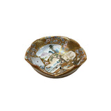 Oriental Flower Star Shape Porcelain Plates Golden Scenery Graphic GB192S