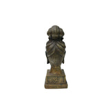 Vintage Bronze Patinated Bodhisattva Bust Buddha Metal Statue GB212S