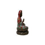 Vintage Cloisonne Enamel Lotus Base Bodhisattva Metal Buddha Statue GB235S