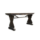 Vintage Oriental Natural Brown Ru Yi Relief Carving Altar Console Table GB236S