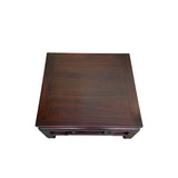 Reddish Brown Stain Square Ming Style Kang Low Coffee Table Stand GB237S