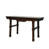 Oriental Brown Stain Tall Legs Rectangular Display Easel Stand Table GB261S