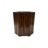 Chinese Brown Natural Patina Flower Octagonal Brush Pen Holder Art GB270S