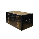 Oriental Mother of Pearl  Dark Brown Wood Small Trunk Chest Box GB271S