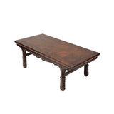 15" Brown Wood Rectangular Carving Legs Display Stand Riser GB280S