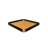Chinoiseries Golden Brown Burl Square Wood Accent Tray GB314S