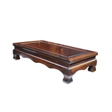 Oriental Brown Stain Scalloped Apron Rectangular Display Easel Stand GB315S