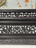 Chinese Orange Blossoms Porcelain Painting Wood Frame Tabletop Screen Art GB603