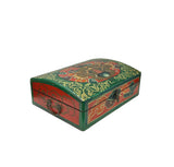 Oriental Rectangular Green Color Kirin Dragon Accent Box GB607S
