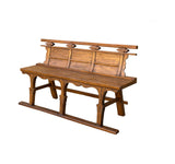 Vintage Rustic Raw Wood Long Sitting Bench with Back GB610S