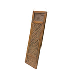 Vintage Restored Relief Floral Motif Rectangular Wood Wall Panel GB627S B