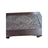 Brown Oriental Round Legs Dragon Motif Rectangular Display Table Stand GB638S /gb585