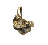 Vintage Asian Cream Bone Inset Treasure Ship Display Art Figure GB646S