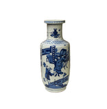 Oriental Blue White People House Gathering Graphic Porcelain Art Vase GB658S