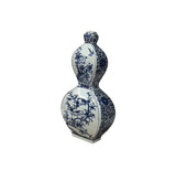 Oriental Slim Flat Gourd Shape Flower Theme Porcelain Art Vase GB672S