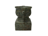 Vintage Style Ancient Ritual Bronze Vessel Display Art GB698S