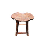 Vintage Rustic Unique Shape Four Legs Wood Stool Side Table GB699S