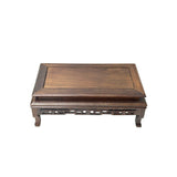 Rectangular Natural Wood Pattern Brown Open Work Table Top Display Stand Easel GB702S
