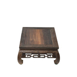 Square Natural Wood Pattern Brown Open Work Table Top Display Stand Easel GB703S