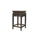 Square Tall Natural Wood Pattern Brown Open Work Table Top Display Stand Easel GB704S