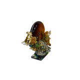 Crystal Glass Wild Horses Galloping Orange Sun Moon Back Sculpture Figure GB711S