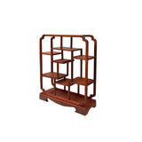 Chinese Brown Rectangular Table Top Layers Curio Display Stand GB713S