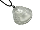 Clear Crystal Glass Artistic Happy Laughing Buddha Pendant GB720S