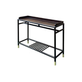 Natural Wood Dark Brown Minimalistic Slim Legs Console Foyer Side Table GB726S