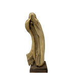 Natural Cypress Wood Root Carved Artistic Happy Buddha Figure GB730S