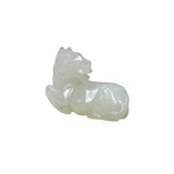 Small Chinese White Stone Restful Horse Pendant Display Art Figure GB736S