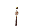 Oriental Brown Clear Resin Crystal Cut Beads Tassel Art GB743S