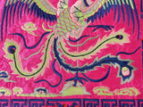 Asian Square Magenta Phoenix Bats Blossom Flower Fabric Display Art GB753S