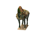 Oriental Ceramic Sancai Green Brown Beige Fengshui Artistic Figure GB754S
