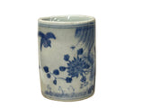 3.75" Vintage Fade Blue White Graphic Small Porcelain Holder GB776S