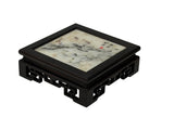 Square Dream Stone Inlaid Dark Brown Openwork Frame Display Stand GB792S