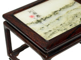 Rectangular Dream Stone Inlaid Rosewood Slender Legs Display Stand GB815S