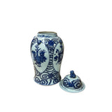 20" Chinese Blue White Flower Vases Scroll Leafy Pattern Porcelain Temple General Jar GB818S